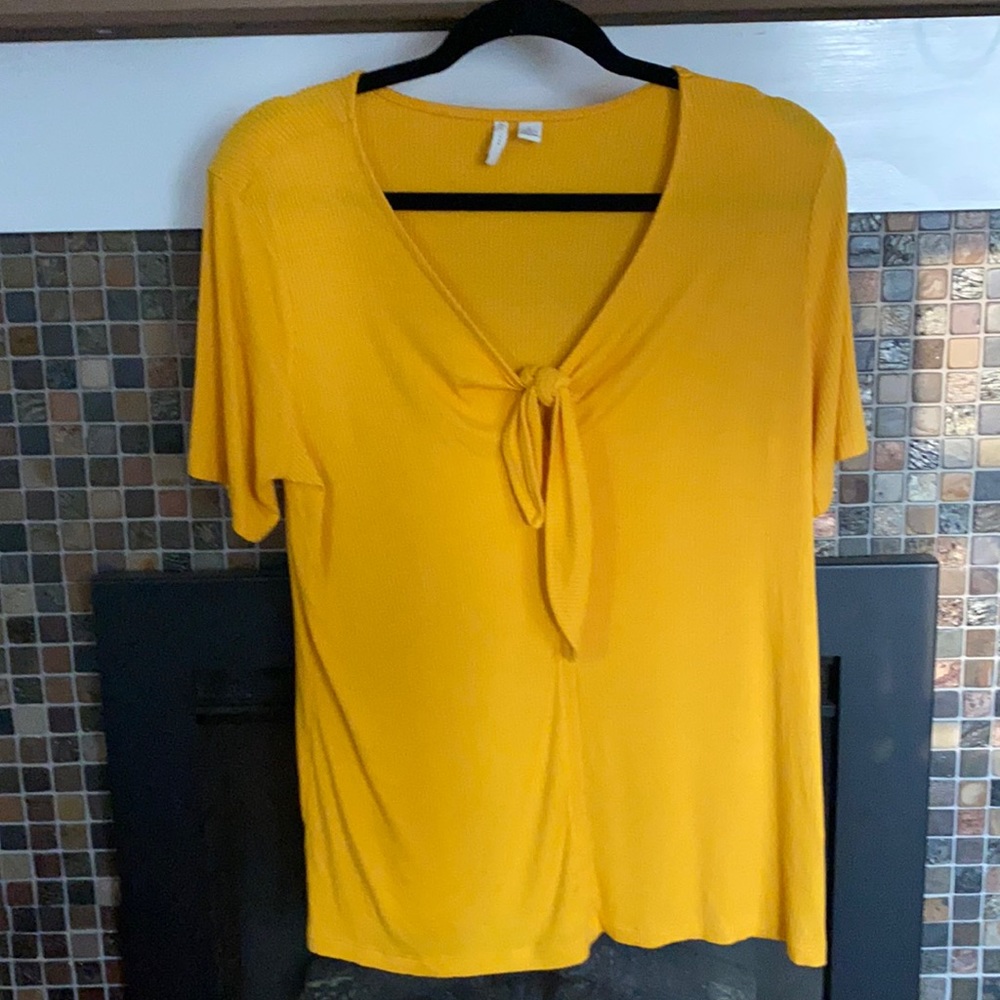 Yellow tie front Shirt Mustard yellow
